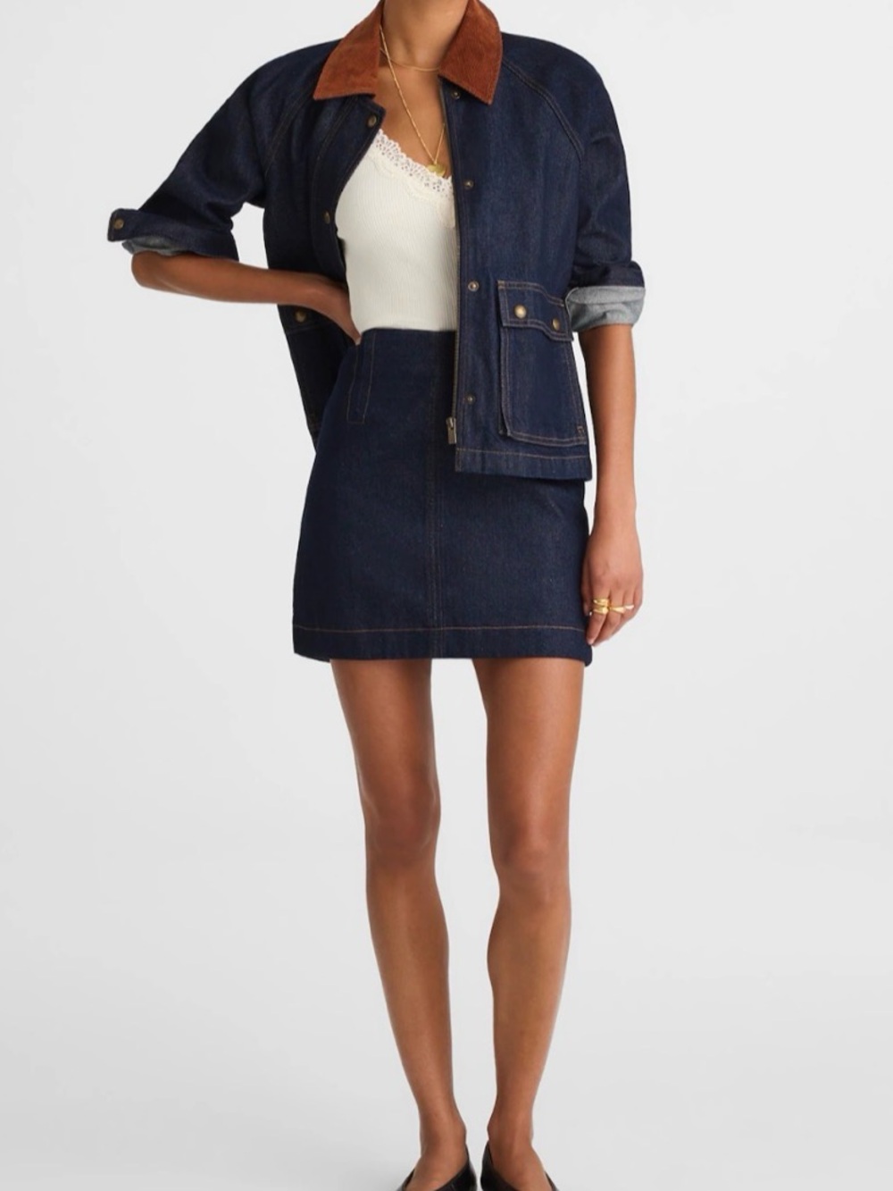 Madewell Dark Blue Denim Mini Skirt